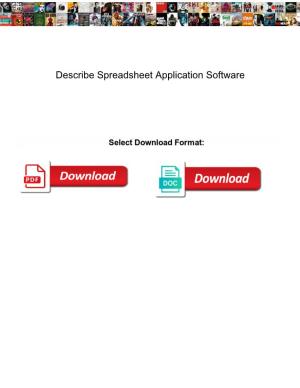 Describe Spreadsheet Application Software