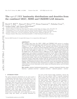 The Ugrizyjhk Luminosity Distributions and Densities from the Combined