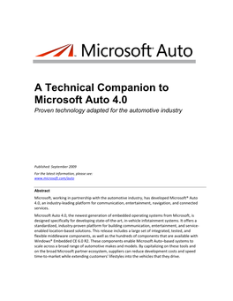 Microsoft Auto Platform Overview