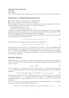 Limitations of Digital Representations Machine Epsilon