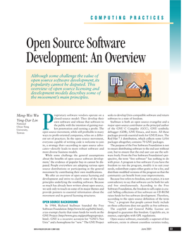 Open Source Software Development: an Overview
