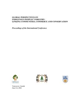Global Perspectives on Indigenous Peoples' Forestry
