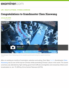 Congratulations to Grandmaster Chen Xiaowang | Examiner.Com