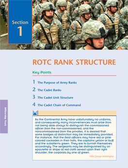 ROTC RANK STRUCTURE Key Points