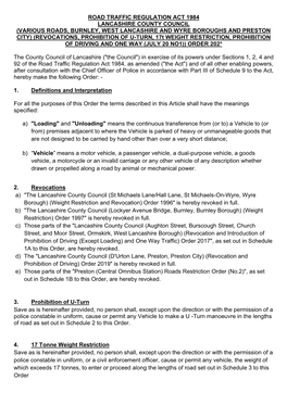 Road Traffic Regulation Act 1984