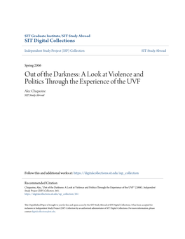 A Look at Violence and Politics Through the Experience of the UVF Alec Chiquoine SIT Study Abroad