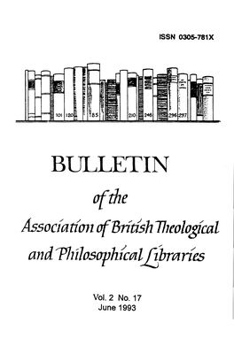 Ofthe Association of British 1Heologfcal and 'Ph Ilosophlcaljjbrarfes