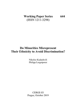 Do Minorities Misrepresent Their Ethnicity to Avoid Discrimination?