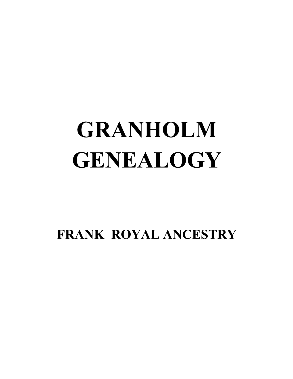 Frank Royal Ancestry