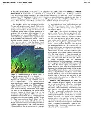 A Noachian/Hesperian Hiatus and Erosive Reactivation of Martian Valley Networks