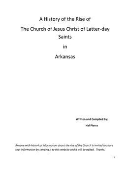 A History of the Rise of the Church of Jesus Christ of Latter-Day Saints in Arkansas