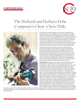 The Richard and Barbara Debs Composer's Chair: Chris Thile