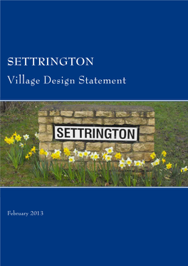 SETTRINGTON Village Design Statement