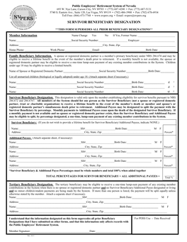 Survivor Beneficiary Designation Form