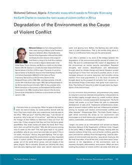 Degradation of the Environment As the Cause of Violent Conflict