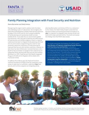 Family Planning Integration with Food Security and Nutrition (2015)