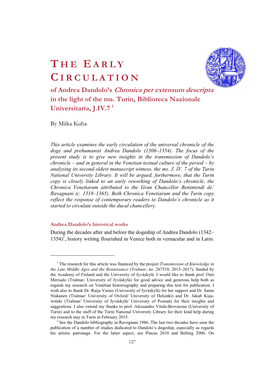 Th E Early Circulation