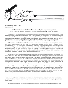 FOR IMMEDIATE RELEASE September 2006 New Documents