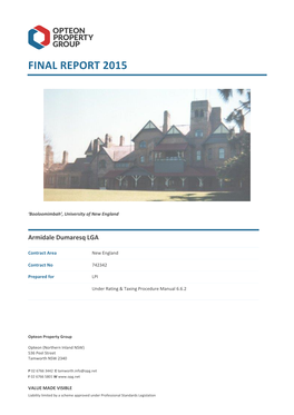 Armidale Dumaresq Final Report 2015