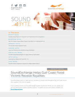 Soundexchange Helps Gulf Coast Flood Victims Receive Royalties