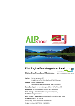 Status Quo & Master Plan Berchtesgadener Land
