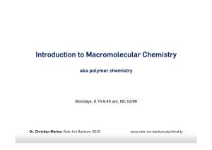 Introduction to Macromolecular Chemistry