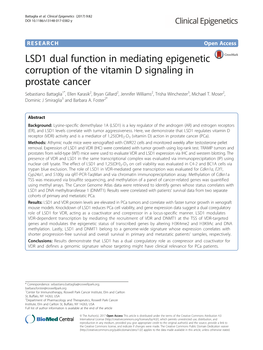 LSD1 Dual Function in Mediating Epigenetic Corruption of the Vitamin