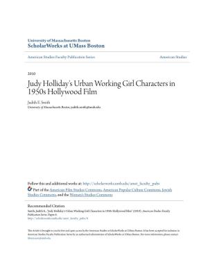 Judy Holliday's Urban Working Girl Characters in 1950S Hollywood Film Judith E