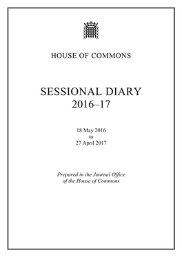 Sessional Diary 2016–17