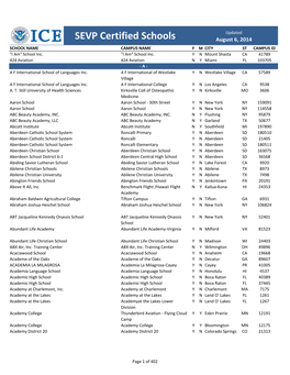 Certified School List 08-06-2014.Xlsx