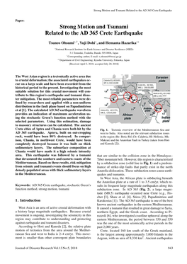 Strong Motion and Tsunami Related to the AD 365 Crete Earthquake