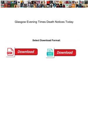 Glasgow Evening Times Death Notices Today