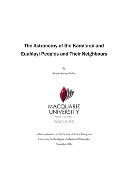 The Astronomy of the Kamilaroi and Euahlayi Peoples and Their Neighbours