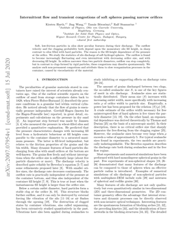 Intermittent Flow and Transient Congestions of Soft Spheres Passing Narrow Orifices