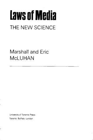 THE NEW SCIENCE Marshall and Eric Mcluhan