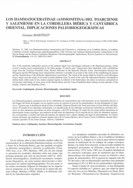 LOS HAMMATOCERATINAE (AMMONITINA) DEL TOARCIENSE Y AALENIENSE EN LA CORDILLERA Mérica Y CANTÁBRICA ORIENTAL