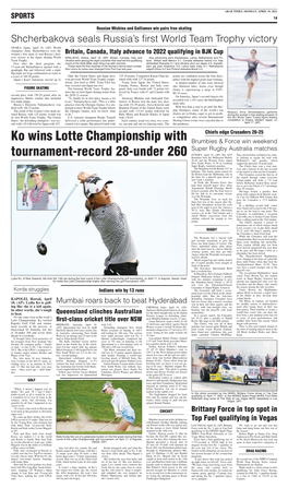 Ko Wins Lotte Championship with Tournament-Record 28-Under