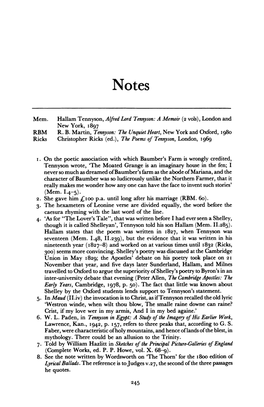 Mem. Hallam Tennyson, Alfred Lord Tennyson: a Memoir (2 Vols}, London and New York, R897 RBM R