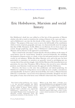 Eric Hobsbawm, Marxism and Social History