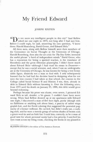 J. Epstein on Edward Shils