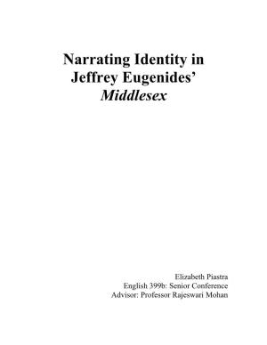 Narrating Identity in Jeffrey Eugenides' Middlesex