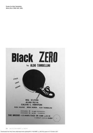 64 Doi:10.1162/GREY a 00219 Poster for Aldo Tambellini, Black