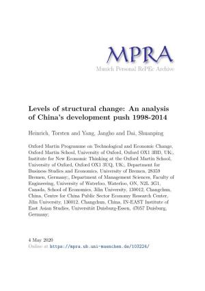 Levels of Structural Change: an Analysis of China's Development