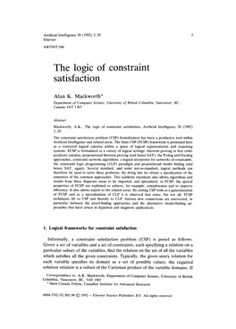 The Logic of Satisfaction Constraint