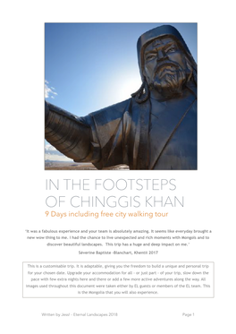 IN the FOOTSTEPS of CHINGGIS KHAN 9 Days Including Free City Walking Tour