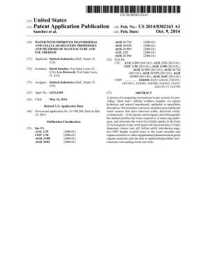(12) Patent Application Publication (10) Pub. No.: US 2014/0302163 A1 Sanchez Et Al