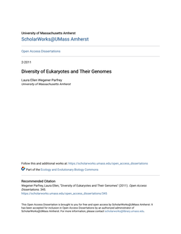 Diversity of Eukaryotes and Their Genomes
