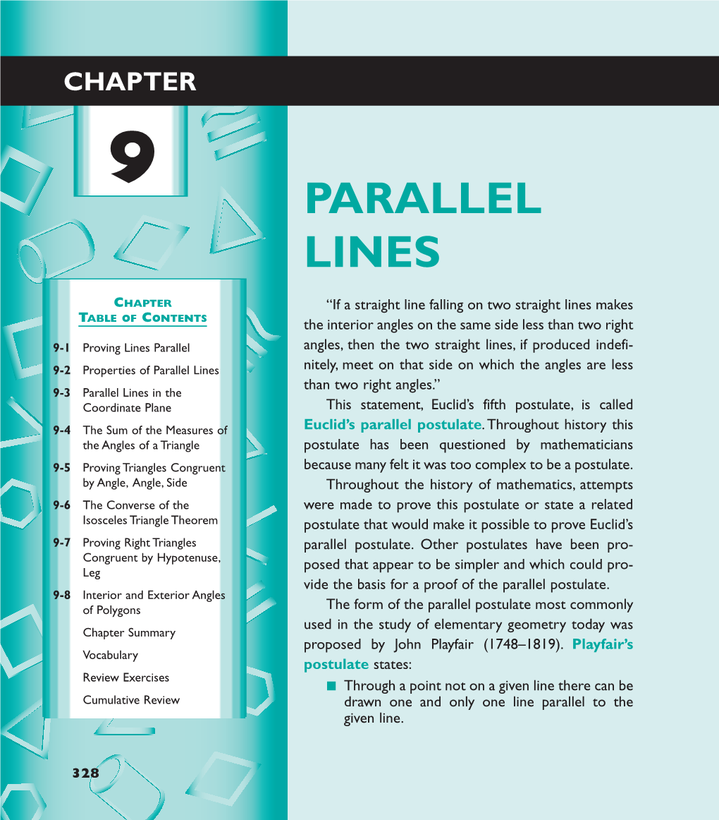 Chapter 9 Parallel Lines