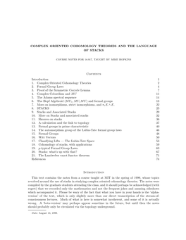 Complex Oriented Cohomology Theories and the Language of Stacks