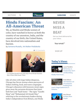 Hindu Fascism: an All-American Threat | Common Dreams Views